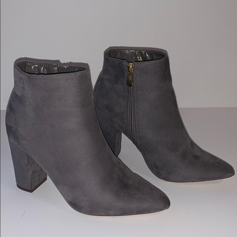 Gray Suede Booties